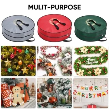 Wreath Storage Bag 2 Pack, Durable Christmas Storage