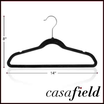 Casafield 50 Velvet Kid's Hangers - 14" Size for Children's Clothes