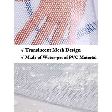 10Pcs Zipper File Bags, AUSTARK Waterproof Zipper Pouch, PVC Document Bag Zipper Folders Document Pouch Receipts Organizer for Office School Home Travel (A3 Size 16.9 x 12 Inches White)