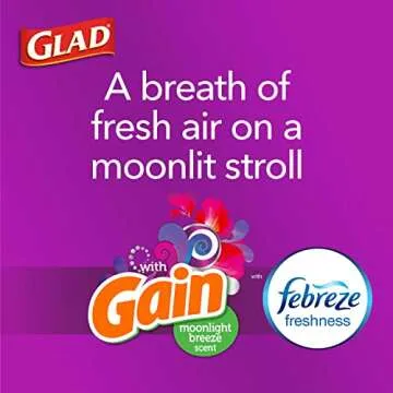 Glad ForceFlex Tall Kitchen Trash Bags, 13 Gal, Gain Moonlight Breeze, 100 Ct (Package May Vary)