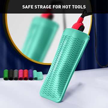 ZAXOP Resistant Silicone Mat Pouch for Flat Iron, Curling Iron,Hot Hair Tools (Mintgreen)