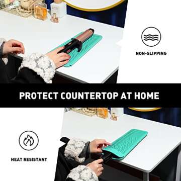 ZAXOP Resistant Silicone Mat Pouch for Flat Iron, Curling Iron,Hot Hair Tools (Mintgreen)