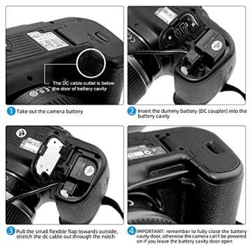Glorich DR-E6 DC Coupler LP-E6 LP-E6N Dummy Battery ACK-E6 AC Power Supply Adapter Kit for Cameras Canon EOS R7 R6 R5 R 90D 80D 7D Mark II 7D 70D 6D 60D 5D Mark IV 5DS, with Fully-Decoded Smart Chip