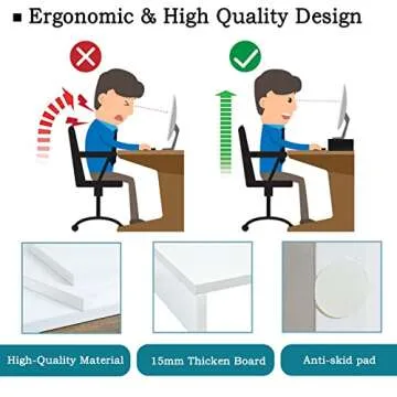 Adjustable TEAMIX White Monitor Stand Riser - 2 Pack