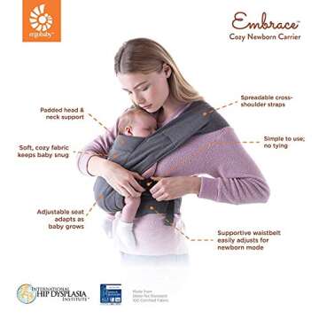 Ergobaby Embrace Baby Carrier Wrap for Newborns 7-25 lbs