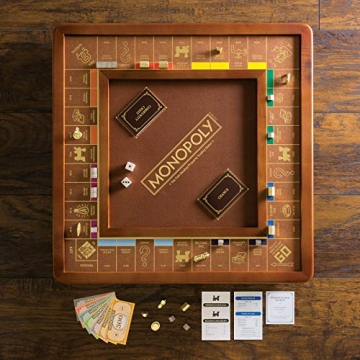Luxury Monopoly Edition with Burl Finished Cabinet