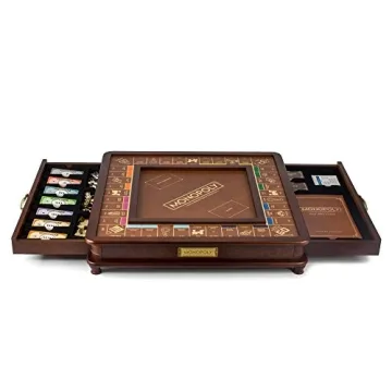 Luxury Monopoly Edition with Burl Finished Cabinet