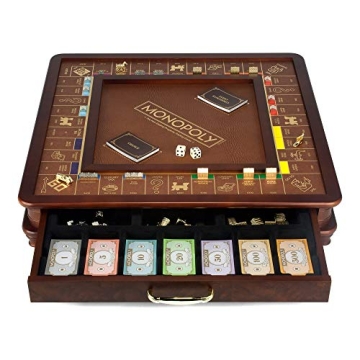Luxury Monopoly Edition with Burl Finished Cabinet