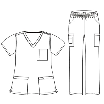 Dagacci Unisex Black Medical Scrub X-Small Short Sleeve