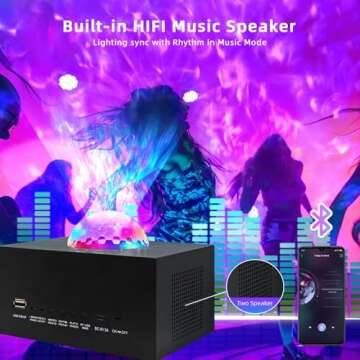 Galaxy Projector,Star Projector with Timer and HiFi Music Built-in Speaker,Multiple Colors Projections Star Projector Light for Bedroom Home Decor Party,Space Galaxy Light Projector Gifts for Adults