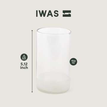 IWAS Upcycled Clear Drinking Glasses Set of 6 | Eco-Friendly
