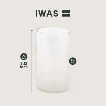 IWAS Upcycled Clear Drinking Glasses Set of 6 | Eco-Friendly