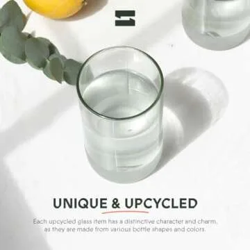 IWAS Upcycled Clear Drinking Glasses Set of 6 | Eco-Friendly