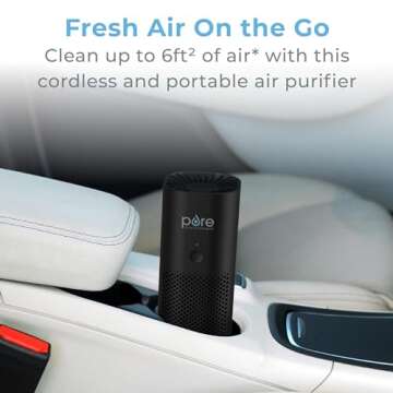 Pure Enrichment PureZone Mini Portable Air Purifier - Cordless True HEPA Filter Cleans Air & Elimina...
