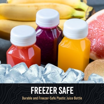 Norcalway 6pcs 4oz Small Plastic Bottles for Liquids - Ginger Shot Bottles with Lids, Wellness Juice Shot - Freezer Safe, Leak Proof, BPA Free, Food Grade Bottles