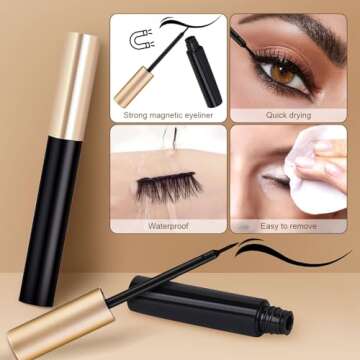 Magnetic Eyelashes with Eyeliner - Reusable Faux Mink