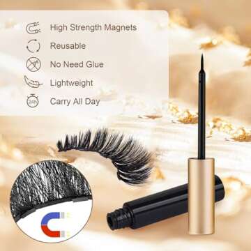 Magnetic Eyelashes with Eyeliner - Reusable Faux Mink