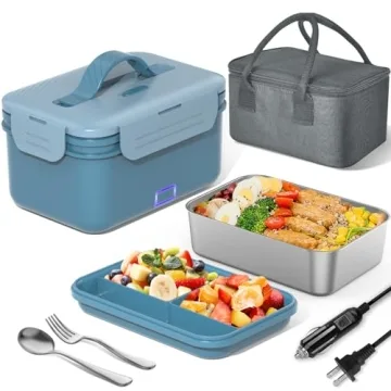 Herrfilk Electric Lunch Box Food Heater 100W, 4 in 1 Ultra Quick Heated Lunch Boxes for Adults 12V/2...