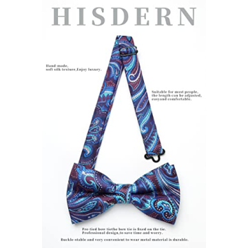 Mens Floral Paisley 3 Pack Pre-Tied Bow Ties for Formal Wear