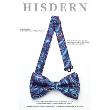 Mens Floral Paisley 3 Pack Pre-Tied Bow Ties for Formal Wear