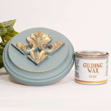 Dixie Belle Gilding Wax | Gold | Oil-Based Metallic Luxury Luster for Sheen, Shimmer on DIY Projects | Detail Enhancer for Furniture, Hardware, Wood