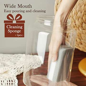 Labina Glass Storage Container Food Jars Kitchen Canister with Metal Lids and Screw feature, 101 Oz Wide Mouth Pantry Organization Glass Jar for Flour, Sugar, Cookie, Spagetti, Nuts and Candy