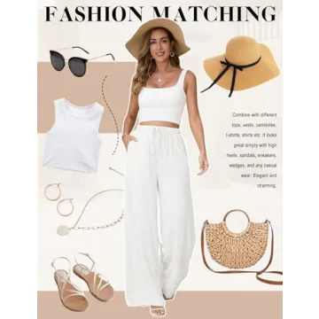 Jyanl Women’s Linen Palazzo Pants - Summer Comfort