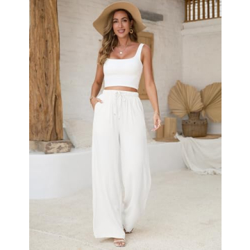 Jyanl Women’s Linen Palazzo Pants - Summer Comfort