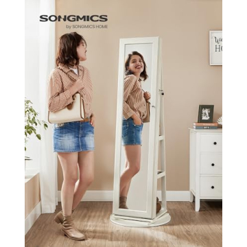 SONGMICS 360° Swivel Jewelry Cabinet with Mirror