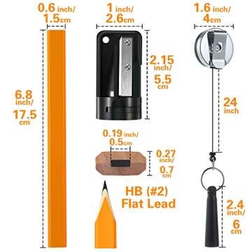 14 Pcs Carpenter Pencils, 7 Inches Flat Octagonal Hard Black Woodworking Construction Pencils Heavy ...