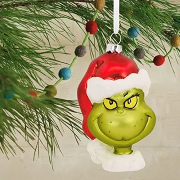 Hallmark Grinch Blown Glass Ornament for Christmas Collectors
