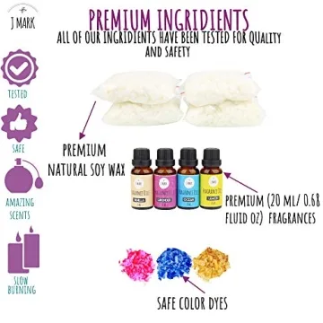 J MARK Candle Making Kit – 66 Pcs Complete Craft Set