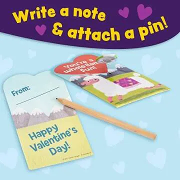 Peaceable Kingdom Classroom Valentines Cards Set with Pins