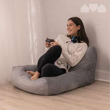 Milliard Ultimate Pillow Lounger | Shredded Memory Foam Floor Chair for Adults and Kids | X-Large, Grey
