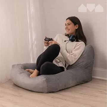 Milliard Ultimate Pillow Lounger | Shredded Memory Foam Floor Chair for Adults and Kids | X-Large, G...