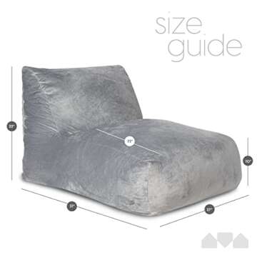 Milliard Ultimate Pillow Lounger | Shredded Memory Foam Floor Chair for Adults and Kids | X-Large, Grey