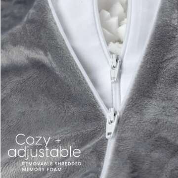 Milliard Ultimate Pillow Lounger | Shredded Memory Foam Floor Chair for Adults and Kids | X-Large, Grey