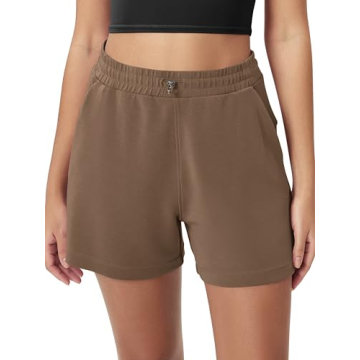 ODODOS Modal Soft Relaxed Shorts for Women Adjustable Shockcord High Waist Casual Shorts with Pocket...