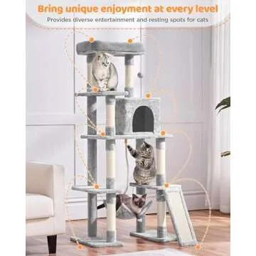 Yaheetech Cat Tree - 63in Multi-Level Cat Tower for Indoor Cats