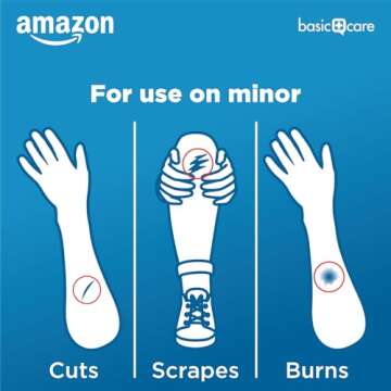 Amazon Basic Care Antibacterial Sheer Adhesive Pad Bandages, Extra Large Comfortable Non-Stick Pad, Helps Prevent Infection, First Aid & Wound Care Protection, All Skin Types, 30 Count (3x4 inches)