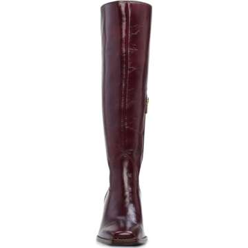 Vince Camuto Women's Sangeti Stacked Heel Knee High Boot Fashion, Dark Mahogany, 7.5