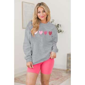 KNEYATTA Vintage Valentine Heart Sweatshirt for Women