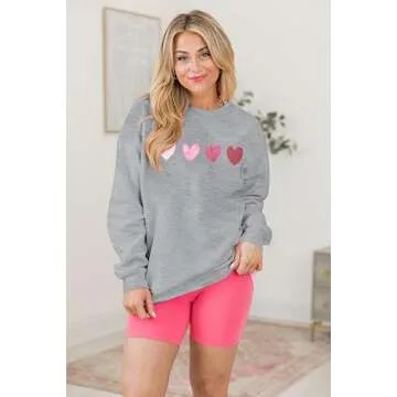 KNEYATTA Vintage Valentine Heart Sweatshirt for Women