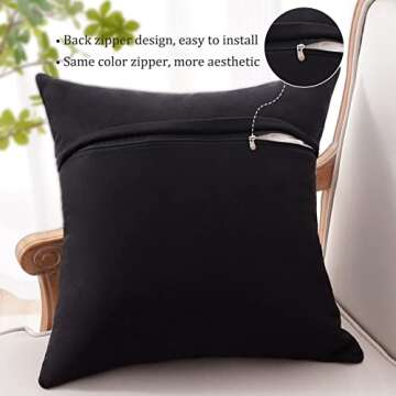 Luxury Black and White Throw Pillow Covers Set