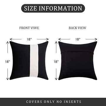 Luxury Black and White Throw Pillow Covers Set