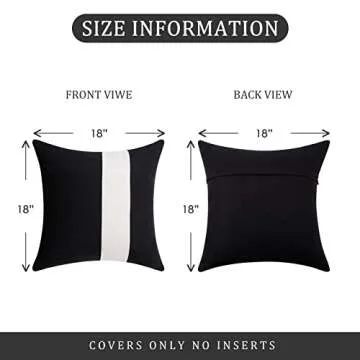 Luxury Black and White Throw Pillow Covers Set