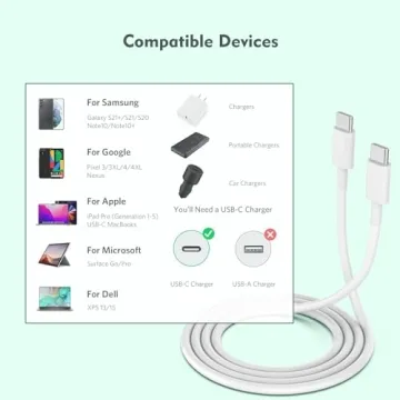 Fast Charging USB C to C Cable 3-Pack 6FT