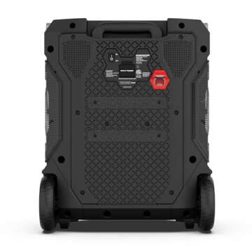 Monster Rockin’ Roller 360 Indoor/Outdoor Portable Bluetooth Speaker | Up to 240W of 360 Degree Sound & Up to 100 Hours of Playtime | Includes Microphone (Renewed)