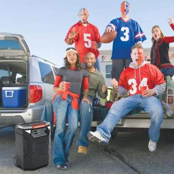 Monster Rockin’ Roller 360 Indoor/Outdoor Portable Bluetooth Speaker | Up to 240W of 360 Degree Sound & Up to 100 Hours of Playtime | Includes Microphone (Renewed)