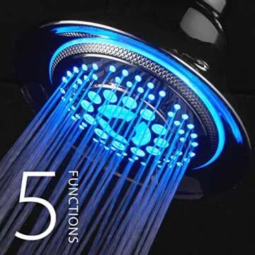 DreamSpa Color-Changing LED Shower Head - 5 Settings for All Ages